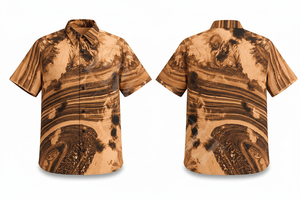 Chemise à manches courtes au design moderne, coupe confortable, motif abstrait élégant et personnalisé, chemise décontractée pour l'été, la plage et les soirées - Product Image 4