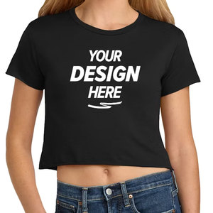 Wholesale Custom Women Crop <b>T</b>-<b>Shirt</b> Summer Breathable Dry Fit Spandex Blend Solid Color <b>Fitted</b> <b>Cropped</b> Top <b>T</b> <b>Shirt</b> - Product Image 1
