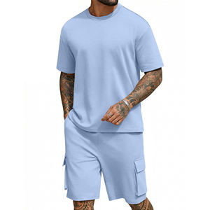 Ensembles de vêtements de sport pour hommes sur mesure, tenue 2 pièces, short de plage, jogging, ensemble de shorts à séchage rapide pour hommes, été, découpe 100 % automatisée - Product Image 1