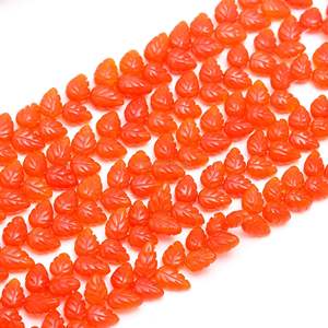 Perles de pierre précieuse en cornaline naturelle de forme feuille, sculptées à la main, pour la fabrication de bijoux, 10-11MM - Product Image 2