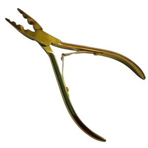 Hair Extension Pliers Metal Flat Teeth <b>Clamp</b> Tool for Install and Remove Keratin Extensions Professional Salon Uses Tools - Product Image 1