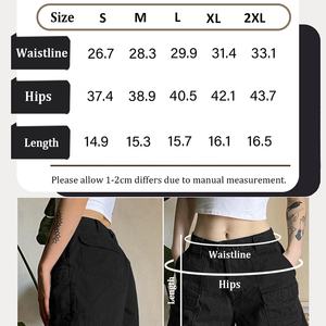 2024 nuevo estilo cargo color sólido cintura elástica bolsillo pantalones mujeres cadera levantamiento casual diseño profesional pantalones cortos cargo - Product Image 6