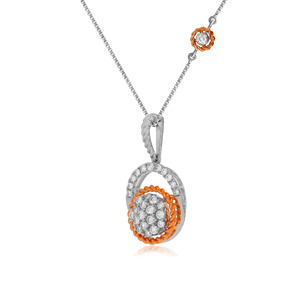 18K White Gold Lab Grown Diamond Pendant with Brilliant Cut Diamonds Women's Luxury Everyday Wear Jewelry <b>Charm</b> - Product Image 2