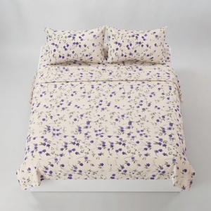 <b>Purple</b> Floral Bedsheet and 2 pillow in Set Classic 100% Cotton 150tc Grade a All-Season - Product Image 4