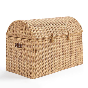 Best price woven rattan chest high quality wicker toy <b>storage</b> bedroom decor <b>clothes</b> organizer basket - Product Image 1