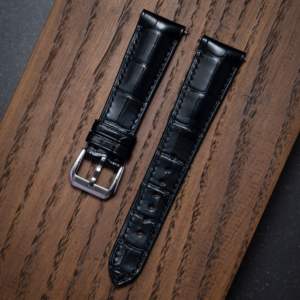 Bracelet de montre en cuir d'alligator véritable, résistant à l'eau, longueur et taille personnalisées, accessoires de luxe, haut de gamme, export direct d'usine OEM - Product Image 2