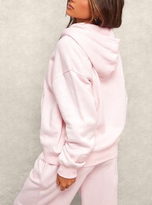 Vente en gros de sweats à capuche pour femmes, design personnalisé, coupe décontractée à épaules tombantes, gaufré, hiver, zippé, en coton, manches longues - Product Image 3