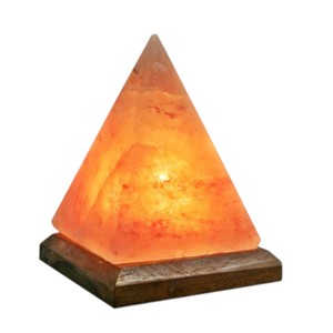 Lámpara Piramidal de Sal del Himalaya, Tallada con Forma Geométrica, Artesanía Natural, Tacto Real, Decoración para el Hogar - Product Image 3