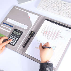 Organisateur de bureau en cuir PU, porte-documents efficace, classeur à anneaux, porte-documents pour fournitures de bureau - Product Image 4