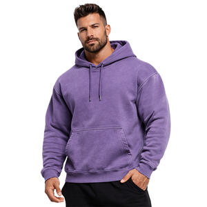 Sudadera con Capucha Morada Vintage de Alta Calidad, Lavada al Ácido, Oversize, 450 g/m², de Algodón Afelpado, Estilo Pullover, Personalizable, Lisa, para Streetwear - Product Image 1