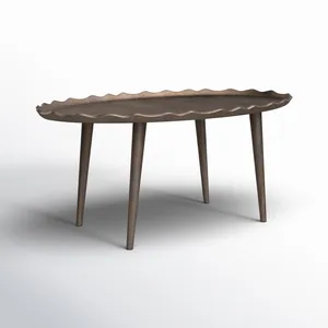Table basse nordique en métal, cadre doré décoratif, plateau amovible fait main, style côtier, mobilier de salon - Product Image 3
