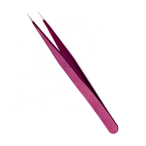 Straight & Curved Tip Stainless Steel Tweezers Nipper for Eyelash Extensions Pointed Precision <b>Tool</b> for Lash Application - Product Image 1