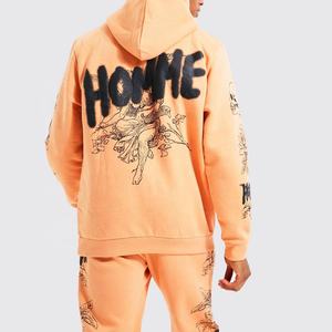 ชุดวอร์มกางเกงสองชิ้นมีซิปของผู้ชายผ้าฝ้าย100% ดีไซน์ล่าสุดพร้อมโลโก้ที่กำหนดเอง - Product Image 4