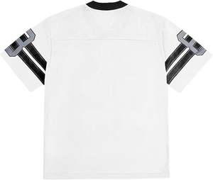 T-shirt d'été décontracté à col en V et manches courtes pour femme, motif graphique, style streetwear américain, maillot de football américain blanc - Product Image 4