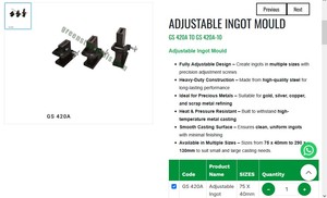 Moule à lingots réglable pour la fabrication de bijoux, outils de moulage en acier pour l'or, l'argent et les métaux |   Numéro d'article GS-420A - Product Image 3