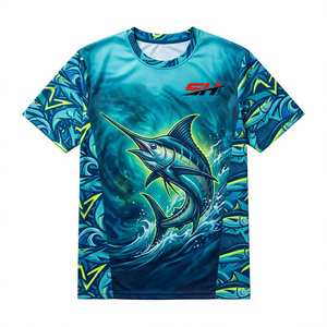 Camisa de Pesca de Manga Corta para Hombre, Unisex, de Calidad Superior y Bajo Precio, Transpirable, de Color Sólido, con Impresión de Logotipo Personalizado, 100% Poliéster - Product Image 1