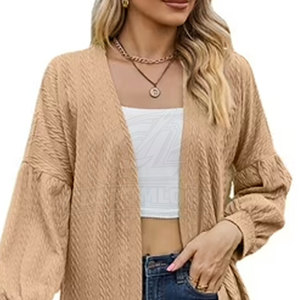 Cardigan tendance pour femme, pull en tricot de qualité supérieure, tissu doux au toucher, coupe décontractée pour un usage quotidien, voyage, mode hiver - Product Image 5
