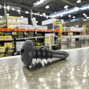 Tornillo PDC Modelo 11 de Cabeza Plana Phillips con Punta de Broca y Arandela, Acero al Carbono con Recubrimiento Negro, Rosca Estándar Clase 4.8 y 6.8 Pulgadas - Product Image 1