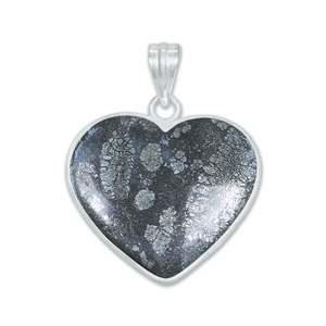 High Quality Marcasite <b>Heart</b> Pendants Silver-Plated Handmade Antique Silver Gray Wholesale Healing Gemstone Pendants - Product Image 3