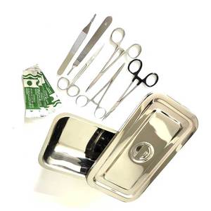 Juego de 12 piezas, kit básico de cirugía menor, caja de acero, instrumentos quirúrgicos de acero inoxidable alemán, herramientas de calidad CE. - Product Image 1