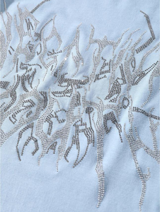 เสื้อยืดพลอยเทียมสำหรับผู้ชายเสื้อยืดสีดำล้วนติดโลโก้แบรนด์ตามสั่งใหม่ - Product Image 3