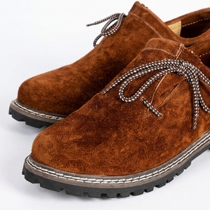 Zapatos de Hombre para Caminar con Cordones, Parte Superior de PU Marrón, Punta Redonda, Antideslizantes, Impermeables, Entresuela de Cuero Genuino, Zapatillas de Otoño - Product Image 6