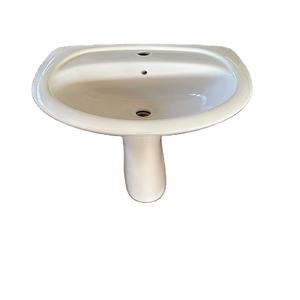 อ่างล้างมือเซรามิกขนาด22x16พร้อมแท่นสำหรับห้องน้ำผลิตจากอินเดีย - Product Image 1