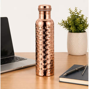 Botella de Cobre Puro Texturizada Hecha a Mano, Venta al por Mayor, Ecológica, Reutilizable, con Logotipo Personalizado, en Oferta - Product Image 2
