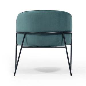 Modern Metal Living Room <b>Chair</b> <b>Velvet</b> Cushioned and Seat Armchair with Solid Back and Foam Padding for Indoor Use - Product Image 6