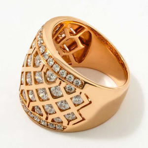 Bague de fiançailles en or rose 14 carats avec diamant de laboratoire pavé de 3,00 carats, certifié IGI, clarté VVS/VS+ - Product Image 6