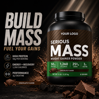 Poudre de gain de masse chocolatée 5LB, 50g de protéines, 251g de glucides, 3g de créatine, 1260 calories, faible teneur en sucre, sans gluten, nutrition sportive pour adultes