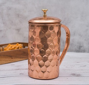 Pichet à eau en cuivre en gros, design personnalisé, fait main, fournisseur d'articles de boisson en métal - Product Image 2
