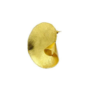 Boucles d'oreilles ovales texturées plaquées or ethniques, bijoux de mode unisexe en laiton, accessoire pour femme - Product Image 3