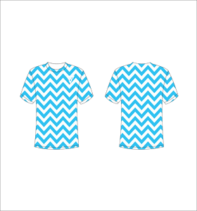 T-shirt à manches courtes pour homme, col rond, coupe classique, imprimé, tricoté, bleu et blanc, motif géométrique, respirant - Product Image 1