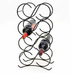 Nouveau Présentoir à Vin en Métal Design Créatif, Support de Rangement pour Bouteilles de Vin en Métal Noir pour Comptoir - Product Image 1