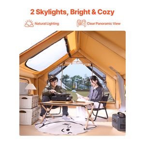 Tenda Glamping Gonfiabile di Lusso per 5-8 Persone, Facile da Montare, 2 Lucernari, Materiale TPU, Pompa Manuale Inclusa - Product Image 2