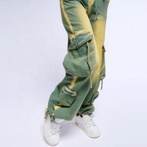 Pantalones Cargo Tie Dye de Cintura Alta, Pierna Ancha, Corte Holgado, Algodón, Estilo Urbano, Pantalones de Mujer, Cierre con Cordón, Verano - Product Image 6