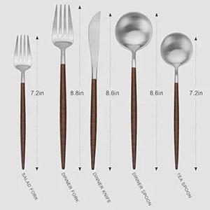 ชุดช้อนส้อมมีดสไตล์เกาหลี 5 ชิ้น ชุดช้อนส้อมที่ไม่เหมือนใครสำหรับโต๊ะอาหาร น้ำหนักเบา เป็นมิตรต่อสิ่งแวดล้อม ชุดช้อนส้อมเกรดอาหาร - Product Image 2