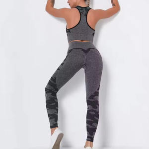 Conjunto de Yoga 2025 para Mujer, Diseño de Camuflaje, Transpirable, de Alta Calidad, Conjunto de 2 Piezas para Yoga, con Logotipo Personalizado, Conjuntos Deportivos - Product Image 4