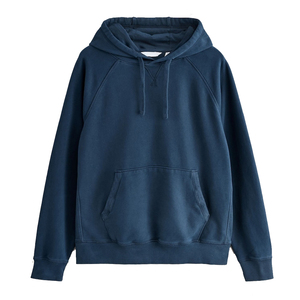 Sweat-shirt à capuche pour homme avec poche, coupe slim, pull-over en molleton, couleur bleue - Product Image 1