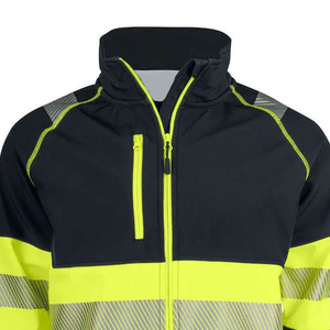High Visibility Reflective Zippered Safety <b>Jacket</b> Durable Protective Workwear - Product Image 1