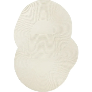 Flowform Irregular Shaped Hand-Tufted Rug Handmade <b>Abstract</b> Area Carpet with Organic Curves for Living Room Bedroom Decor - Product Image 1