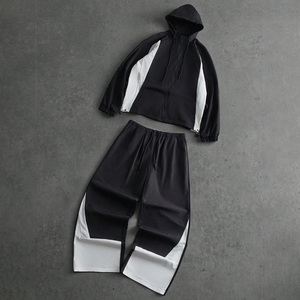 Men Sports Windbreaker Suit Midweight Windproof Eco-Friendly Nylon/Polyester Hip Hop Reflective Pipping Jacket Baggy <b>Pants</b> Set - Product Image 3