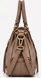Sac fourre-tout de luxe en cuir Gravs vintage bohème à deux sangles et multi-poches pour femme, élégant sac de voyage toutes saisons avec fermeture éclair - Product Image 3