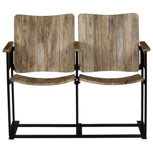 ม้านั่งไม้มะม่วงเนื้อแข็งและเหล็กขนาดกลาง ออกแบบตามหลักสรีรศาสตร์ สำหรับเฟอร์นิเจอร์ห้องนั่งเล่น - Product Image 2