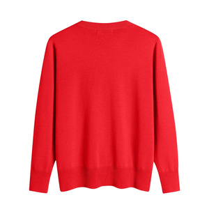 Suéter de lana/acrílico para mujer, estilo cruzado, cuello en V, manga larga, con encaje y lazo de satén, cierre con lazo, dobladillo tipo tulipán, informal, antiarrugas, para invierno - Product Image 2