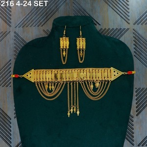 Ensemble de colliers arabes, bijoux du Moyen-Orient, collier en or de Dubaï, collier plaqué or, ensemble arabe traditionnel - Product Image 4