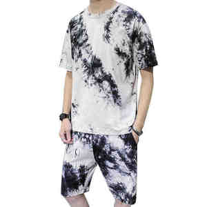 Conjunto de Dos Piezas de Verano para Hombre con Estampado Digital Personalizado al por Mayor – Camiseta y Pantalones Cortos de Poliéster Blanco Transpirable, Conjunto Casual - Product Image 2