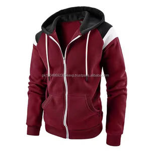 Otoño nuevos hombres Color Zip estilo sudaderas con capucha sudaderas Casual deportes Tops manga larga pulóveres chaqueta de lana de moda Streetwear - Product Image 5
