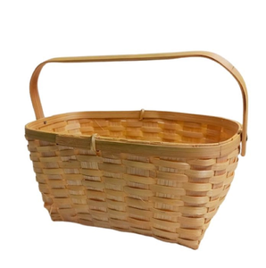 Rustic Dark Brown Oval Woven <b>Bamboo</b> Nesting Display <b>Baskets</b> Thick Durable Handles Eco-Friendly Hanging Design for Hotels - Product Image 5